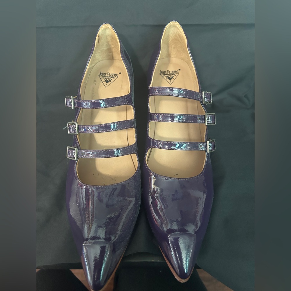 Purple Fluevog 3 Strap Heels. Size 9. Bach Style. Worn a Few Times Only. - Picture 2 of 9
